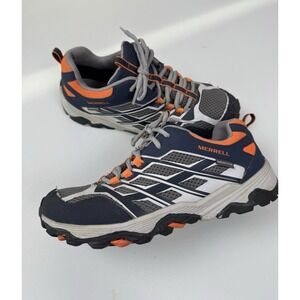 Merrell Moab Low Hiking Shoes Mens 6 Gray Orange Navy Waterproof Trail Running